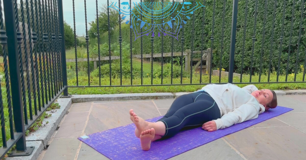 Yin yoga banana pose