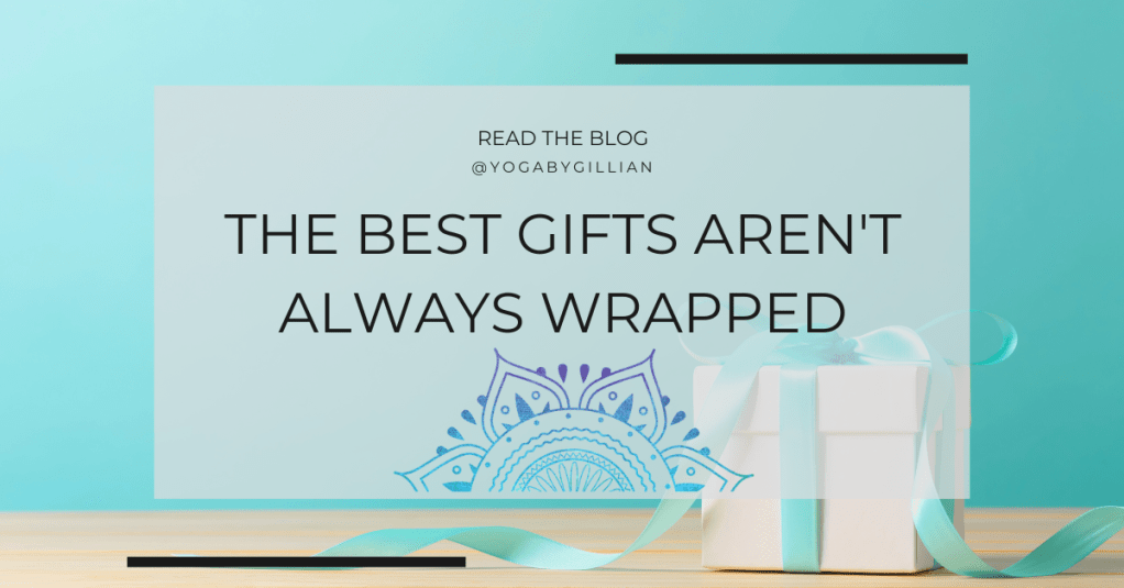 Gift box wrapped with pretty blue bow