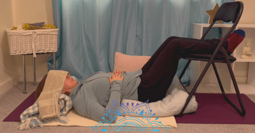 Legs on a chair pose to reclaim your rest